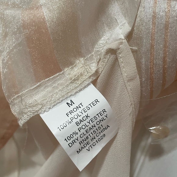 Romeo & Juliet Couture Sheer Striped Blouse - Cream and Tan - Picture 4 of 4